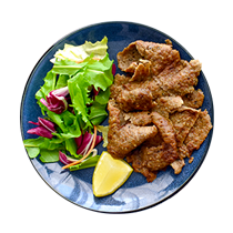 Doner Kebab with Lemon and Salad Served at Gooz BBQ House Burntisland